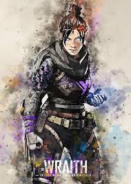 Become a supporter today and help make this dream a reality! Apex Legends Watercolour Splatter Characters Wraith Displate Artwork By Artist Andi Permana Part Of A Set Based On Characte Apex Watercolor Splatter Legend