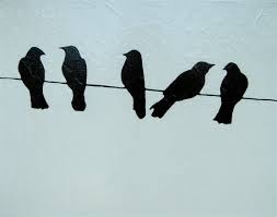 Acrylic Birds On A Wire Painting Black And White Birds On A Wire Acrylic Painting By Cabinandmoss Shadow Drawing Black And White Birds Bird Stencil