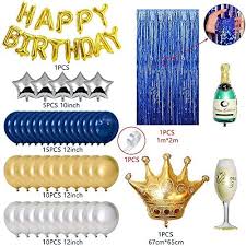 Jul 13, 2018 · 50th birthday party ideas for men. Yansion Birthday Party Decorations Blue Silver And Gold Party Balloons For Boys Friends Men Teens With Happy Birthday Banner Crown Champagne Balloons For 18th 21st 30th 40th 50th 60th 70th Party Decor