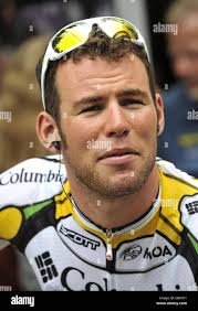Team Columbia's Mark Cavendish before the start of the sixteenth stage of  the Tour de France between Martigny and Bourg-Saint-Maurice, France Stock  Photo