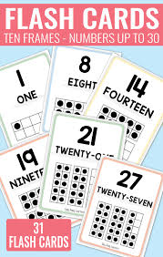 Printable Ten Frame Flash Cards Numbers 0 To 30 In Two Sizes Ten Frame Flashcards Printable Flash Cards