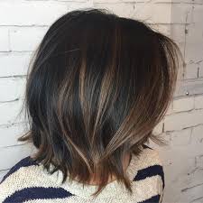 Black Choppy Bob With Brown Highlights Thick Hair Styles Chocolate Brown Hair Color Chocolate Brown Hair