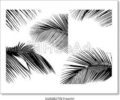 El morocco palm white off white wallpaper item #: Free Art Print Of Palm Leaf Silhouettes Palm Leaf Silhouettes Black Illustration Vector Freeart Fa35882798