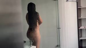 I spy my girlfriend in the shower and end up fucking her big ass