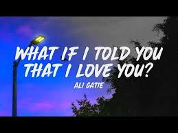 Ali Gatie What If I Told You That I Love You Lyrics Youtube Love Yourself Lyrics Yours Lyrics Told You So