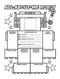 I am so excited about this week's free printable because i was able to find some super cute graphics and ended up putting a lot of work into it! All About Me Robot Fill In Poster Worksheets Printables Scholastic Parents