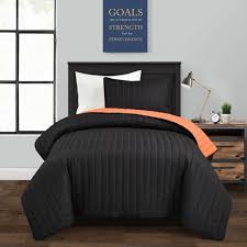 White add style to your bedding collection with our coverlet and sheet set. Twin Xl 2pc Soft Stripe All Season Quilted Coverlet Set Black Orange Lush Decor Target