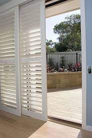 All the panels overlap consistently and provide a seamless look to the sliding glass door. Make Your Doors Look Expensive On Budget Sliding Glass Door Coverings Sliding Glass Door Door Coverings