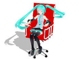 Mmd Animation Miku On A Chair By Fukkatsumimori Miku Cute Discord Hatsune Miku