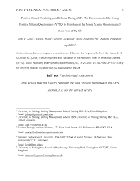 Joanna coker, psychologist, relationship expert and clinical director of lcc, discusses her involvement in 'married at first sight' the new … Pdf Positive Clinical Psychology And Schema Therapy St The Development Of The Young Positive Schema Questionnaire Ypsq To Complement The Young Schema Questionnaire 3 Short Form Ysq S3