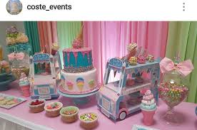 Ice Cream Theme Dessert Table And Decor Garden Party Theme Kids Party Themes Party Themes