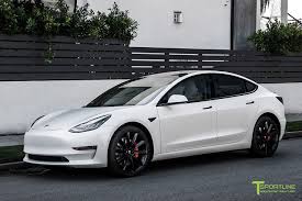 Xpel Stealth Pearl White Performance Tesla Model 3 With 20 Inch Tst Turbine Style Wheels By T Sportl Folierung Elektrisches Auto Tesla