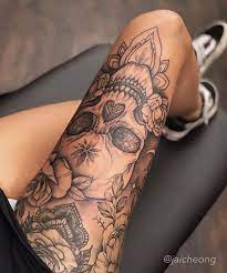 90 Female Best Beautiful Tattoo Ideas Do You Want A Tattoo Are You Looking Beautiful Female Ideas L Skull Sleeve Tattoos Tattoos Leg Tattoos Women