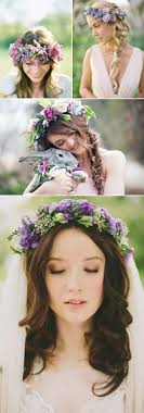 27 Down To Earth Bridal Floral Crowns Romantic Purple Flower Crown Bride Bridal Floral Crown Bride Floral