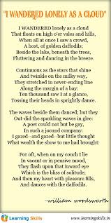 I Wandered Lonely As A Cloud Is A Lyric Poem By William Wordsworth It Is Wordsworth S Most Famous Work The Poem Was Insp Skills To Learn Crash Course Poems