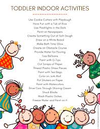 30 Toddler Indoor Activities Printable List Included Indoor Activities For Toddlers Daycare Activities Toddler Activities