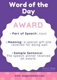 Word Of The Day Award Word Of The Day Learning English Is Fun Words