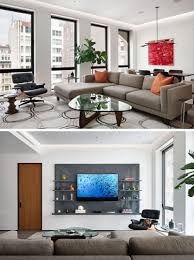Modern apartment living room lighting. High Ceilings Give This Renovated Apartment A Loft Like Interior Modern Chic Living Room Apartment Interior Design Modern Apartment Design