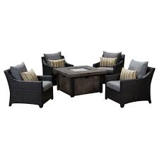 Your support is greatly appreciated. Rst Brands Deco 5 Piece Patio Fire Pit Seating Set With Charcoal Grey Cushions Op Peclb5ft Chr K The Home Depot