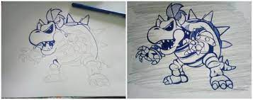 This will be the basic shape for bowser's head. Dry Bowser Super Mario Step By Step Steemit