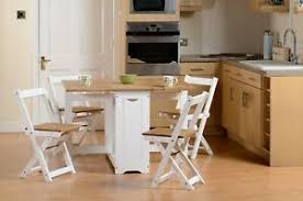 This table is a lesson in versatility. Santos Folding Drop Leaf Butterfly Dining Set With 4 Chairs Pine White Ebay