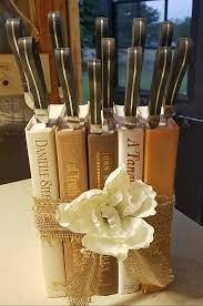 Diy Steak Knife Block Made With Books Diy Knife Knife Holder Knife Block