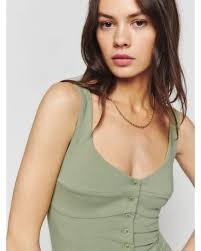 Reformation Donna Knit Tank in Green