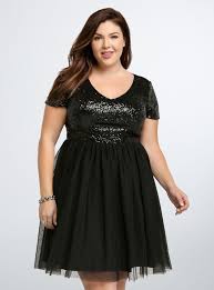 Torrid Torrid Sequin Tulle Party Dress Plus Size Kleidung Abendkleid Schwarz Kleid Plus Grossen