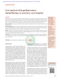 The average salary range of most of the top jobs in these sectors ranges between rs. Pdf Cost Analysis Of In Patient Cancer Chemotherapy At A Tertiary Care Hospital