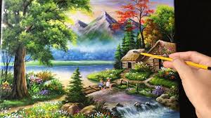 Painting A Beautiful Mountain Landscape With Acrylics Beautiful Landscape Paintings Scenery Paintings Mountain Landscape None of my paintings are perfect but i love the process, starting with an idea and then following through.