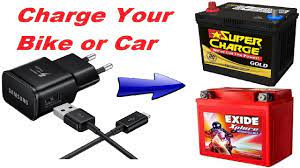 How To Charge 12volt Bike Car Battery With 5volt Mobile Phone Charger Updated 2019 Shop Online Youtube Car Battery Charging Car Battery Car Battery Charger