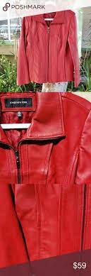 Gorgeous Red Jones New York Leather Jacket Leather Jacket Jones New York Clothes Design