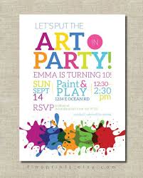 Art Party Invitation Painting Party Art Birthday Party Etsy Art Birthday Party Invitations Art Party Invitations Paint Party Invitations