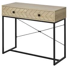 Ne cherchez plus, notre console gloria en bois naturel va vous faire craquer. Table Console Industriel 2 Tiroirs Bois Naturel Pieds Metal Dim 90 X 35 X 76 Cm 90x35x76cm Bois Naturel Cdiscount Maison