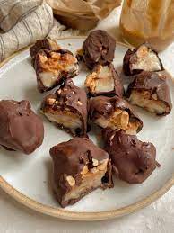 Banana Snickers Bites Vegan Gluten Free Recipe Banana Bites Healthy Dessert Recipes Grain Free Desserts
