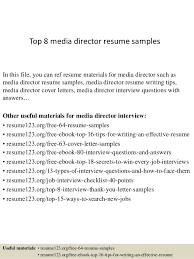 top 8 media director resume samples