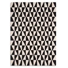 Black And White Wool Rug Woven Rug Rugs Geometric Rug Rugs On Carpet