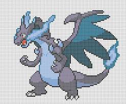 6 1 M Charizard X By Electryonemoongoddes Pixel Art Pokemon Pixel Art Grid Pokemon Cross Stitch