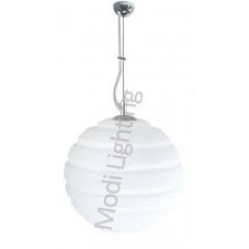Modi Lighting 20 Cm Yatay Kanalli Opal Mat Camli Beyaz Avize Mod Bop 2049 Avize Lamba Avizeler