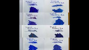 80ml bottle of diamine kensington blue ink. Diamine Royal Blues Ink Comparison Pulp Addiction Ink Sample Set Youtube