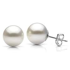 akoya cultured white pearl earring studs 14k gold jewelry for women choice of pearl size and metal type