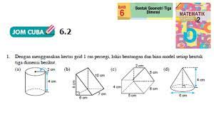 Senarai buku teks digital kssm tingkatan 2. Kssm Matematik Tingkatan 2 Bab 6 Bentuk Geometri Tiga Dimensi Jom Cuba 6 2 No1 Buku Teks Form2 Youtube