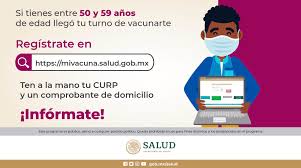 En huixquilucan y metepec la inmunización se realizará del 5 al 7 de mayo, en tanto que en toluca será del 5 al 8 de mayo. Salud Mexico On Twitter La Vacunacion Contra Covid19 Sigue Si Tienes Entre 50 Y 59 Anos De Edad Registrate En Https T Co 6lkeeh9v6d Continua Con Las Medidassanitarias E Informate En Fuentes Oficiales Mecuido