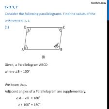 If each quadrilateral below is a rhombus, find the missing measures.1. Ex 3 3 2 Consider The Parallelograms Find The Values Of X Y Z