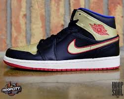 Jordan 1 Mid Patent Black White Gold On Feet Air Jordan 1 Mid Black Gym Red Metallic Gold Sneakernews Com Air Jordans Popular Sneakers Nike Free Shoes