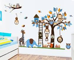 Bol Com Muursticker Aapjes Uiltjes In Boom Kinderkamer Babykamer Jongens Meisjes