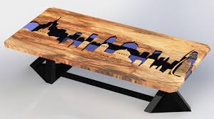 Use repurposed materials, reclaimed wood or use an old coffee for an upcycling project. Project Bulgaria On A Coffee Table Made Of Metal Wood And Epoxy 3d Cad Model Library Grabcad