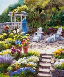 peaceful patio by erin dertner 72 pieces pictures to paint nature art pretty drawings