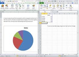 add a pie chart to a word document without opening excel