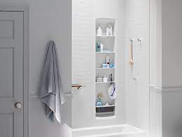 Kohler is making a splash (sorry) at ces today with the announcement of everything from smart faucets, to showers that sing along with you, to a toilet that looks like it's from the set of star trek. K 97631 Choreograph 14 Inch Shower Locker Storage Kohler